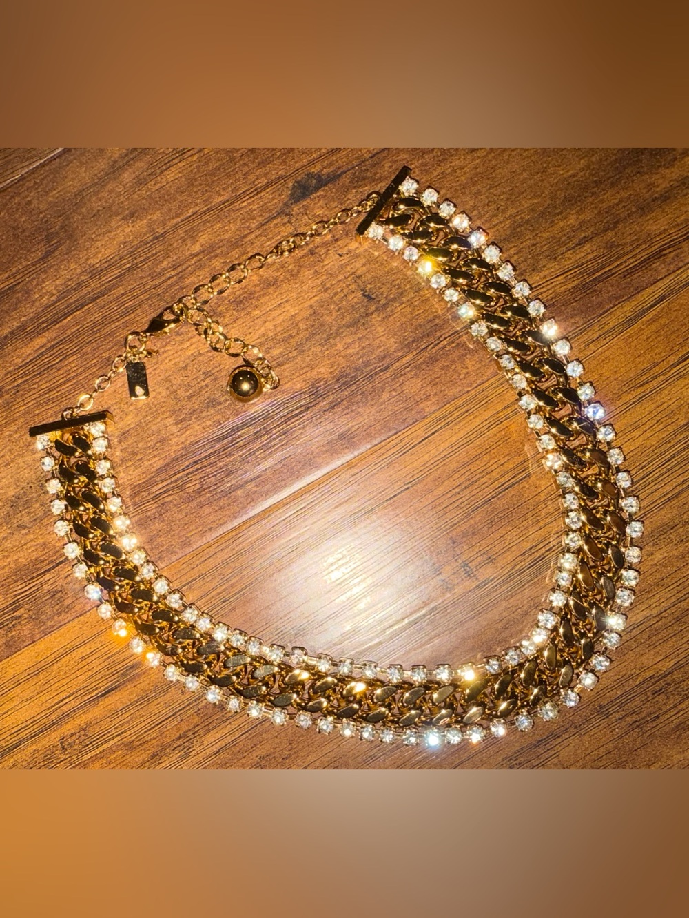 Kate Spade Gold Chain and Crystal Collar Necklace